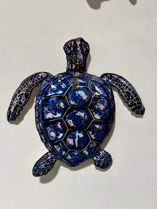Metal Blue Sea Turtle Art