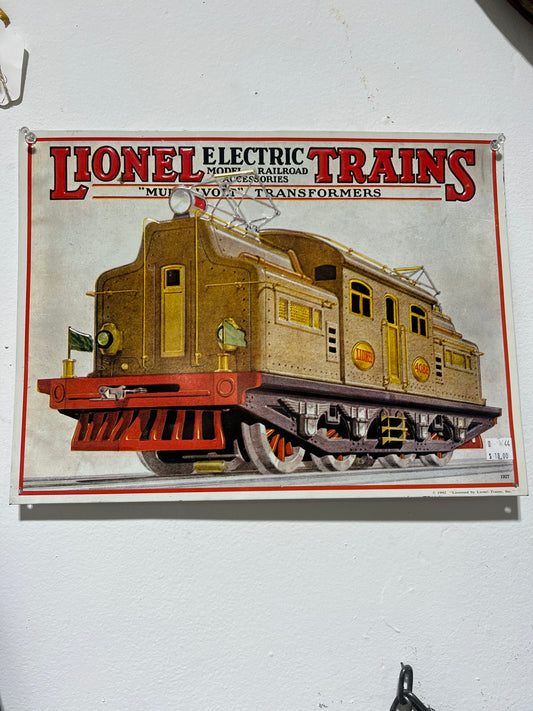 Lionel Electric Trains Metal Art Sign