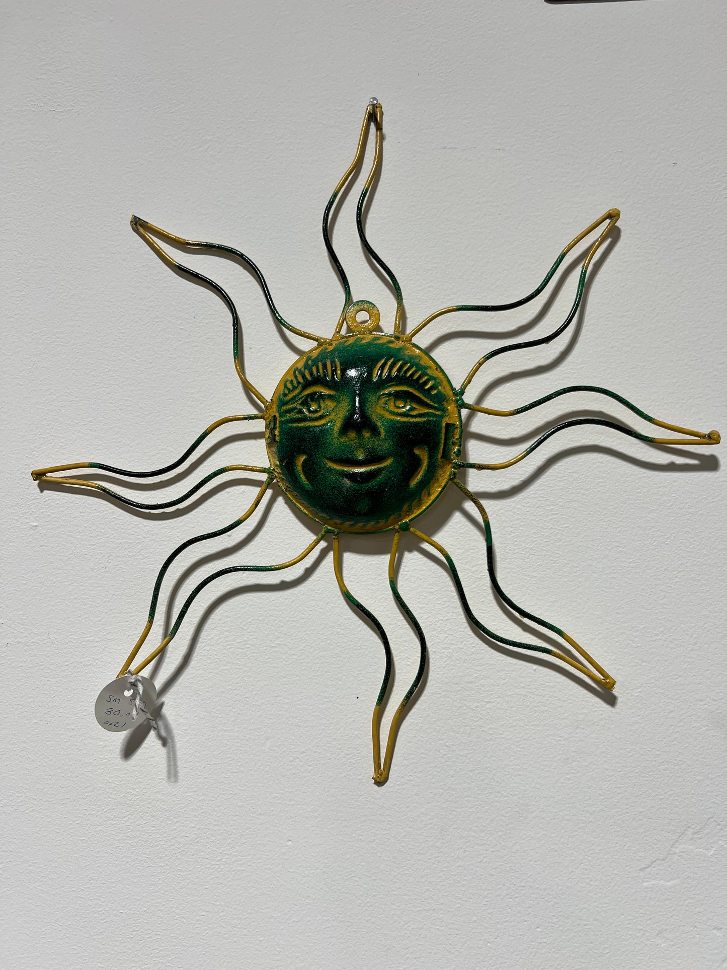 Small Green and Yellow Wire Sun